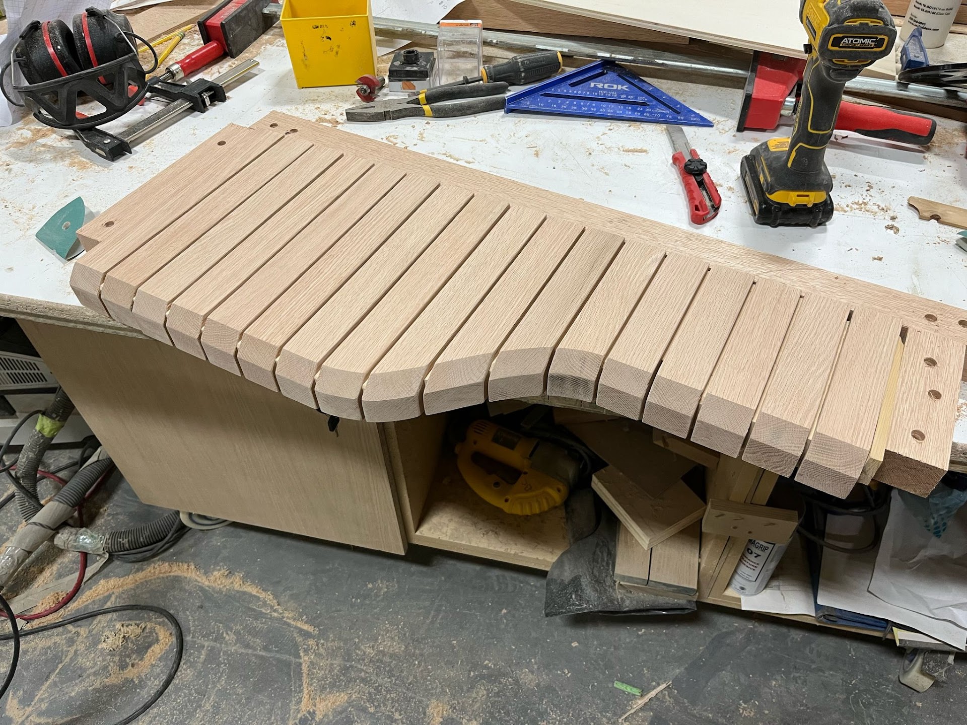 Close-up detail of handcrafted custom cabinetry from the Hempston workshop