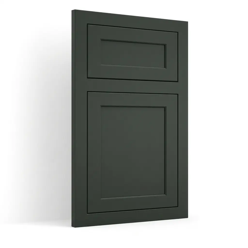 La Gomera — Inset Raised Panel custom cabinet door in Charleston Green