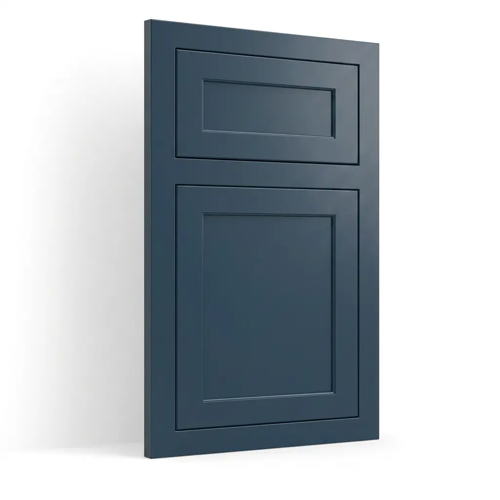 Torquay — Inset Raised Panel custom cabinet door in Hague Blue